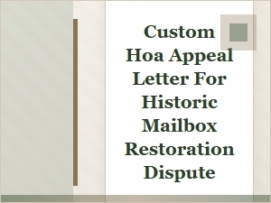 How to Write an Hoa Appeal Letter for Mailbox Repair