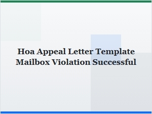 Mailbox Violation Appeal Letter Template