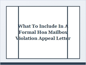 How to Write an Hoa Mailbox Appeal Letter